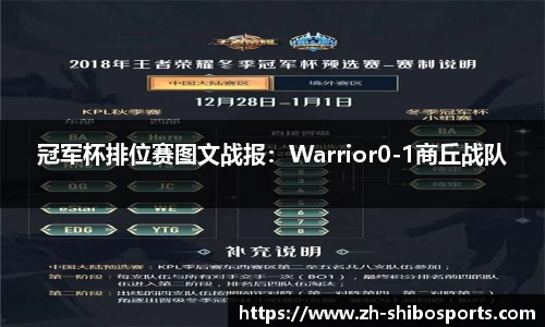 冠军杯排位赛图文战报：Warrior0-1商丘战队